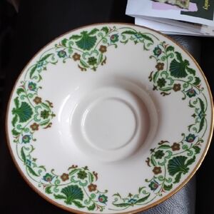 Lenox Saucer with Green and Gold Accents